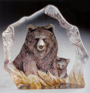 Mats Jonasson Brown Bear with Cub MJ 33889sale
