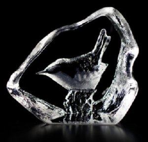 Wren- Miniature Crystal Etching by Mats Jonasson-MJ 88137