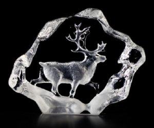 Mats Jonasson- Reindeer-Miniature Etched Crystal- MJ 88138