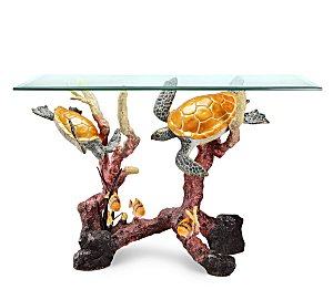 31038 Bronze Sea Turtles Console Table C