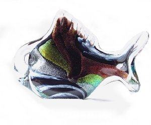 Small Dichroic Black Fish - Infinity Art Glass