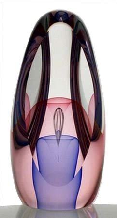 Blue and Pink Veiled 3 Panel Sculpture