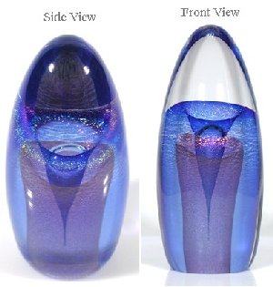 Pink and Blue Veil Cone Shape Paperweight, Geyser Series