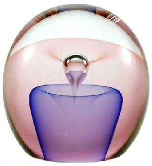 Round Blue and Pink Veil Paperweight