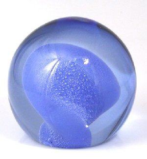 Round Blue Foam, Blue Veil Paperweight