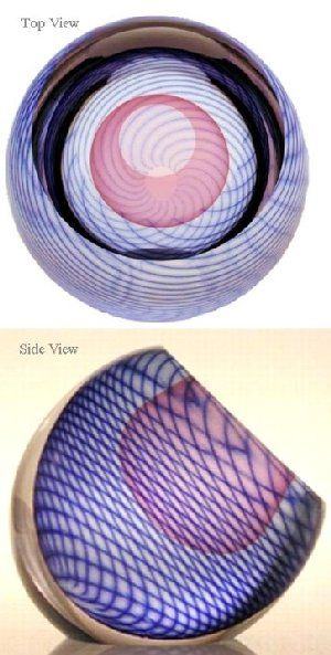 Round Pin and Blue Swirl Veil Paperweight