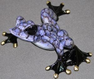 Alysa Purple Barry Stein Bronze Frog Sculpture