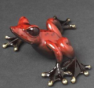 Alysa Red Bronze Frog Sculpture by Barry Stein