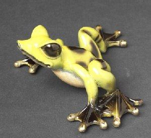 Alysa Yellow Frog Sculpture by Barry Stein