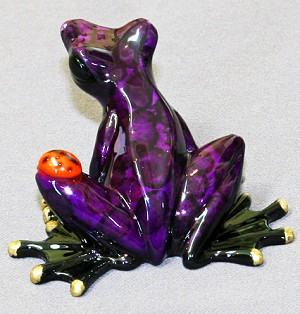 Barry Stein Purple Bugsy Frog Sculpture