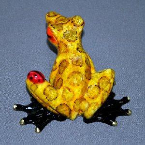 Barry Stein Yellow Bugsy Frog Sculpture
