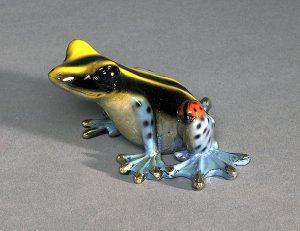 Yellow-Blue Bugsy Barry Stein Frog Sculpture
