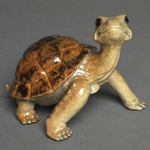 Brown Daden Bronze Turtle Sculpture by Barry Stein