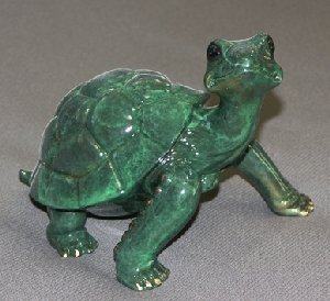 Dark Green Daden Bronze Turtle Sculpture by Barry Stein