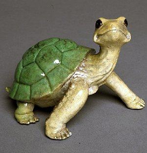 Green Daden Bronze Turtle Sculpture by Barry Stein