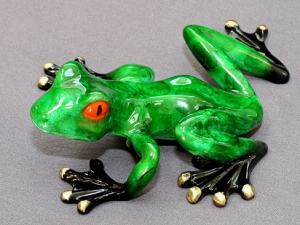 Green Lola Frog Bronze Sculpture by Barry Stein