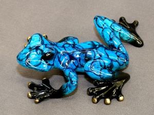 Blue Lola Frog Bronze Sculpture by Barry Stein