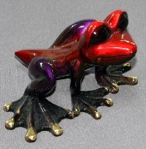 Red-Purple metallic Dezerae Bronze Frog, small
