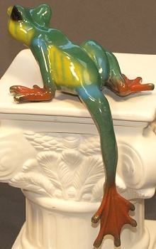 Multicolor-Green Hangover Frog Sculpture by Barry Stein