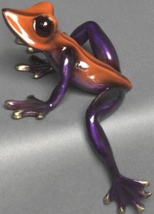 Orange and Purple Elexess Frog by Barry Stein