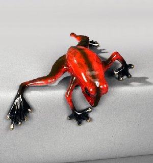 Red Peek-A-Boo Bronze Frog by Barry Stein