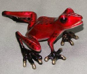 Candy-Red Precious Bronze Frog by Barry Stein