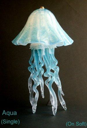 Aqua Jellyfish Lamp, Single Dome