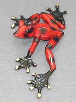 Candy-Red Bronze Slider Frog by Barry Stein