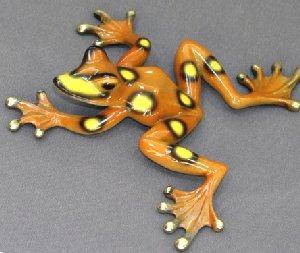 Multicolor Brown Kookala Frog Sulpture by Barry Stein