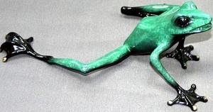 Green Footloose Bronze Frog by Barry Stein