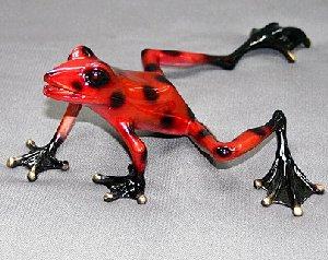 Candy-Red Footloose Bronze Frog by Barry Stein