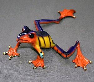 Multicolor Purple Footloose Bronze Frog by Barry Stein
