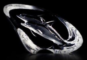 Mats Jonasson  Dolphin Pair- Miniature Crystal Sculpture MJ 88134