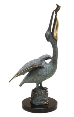 Bronze Pelican with Fish 31618