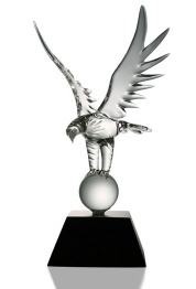 Eagle on Ball Glass Sculpture, small - Special order
