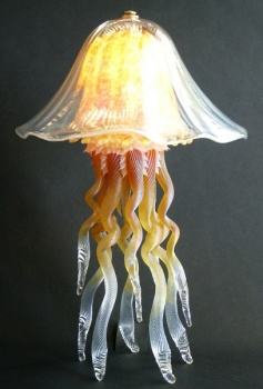Amber Jellyfish Lamp, Double Dome