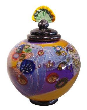 Wes Hunting - Colorfield Jar with Shell-Fan Finial