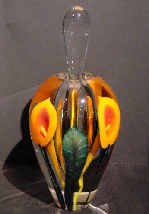 Calla Lily Tall Perfume Bottle, Orange