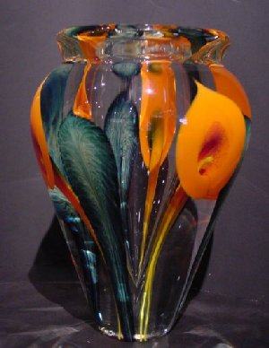 Calla Lily Vase, Orange, Lipped