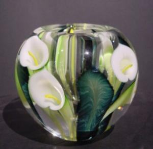 Calla Lily Bowl, White (double layer)