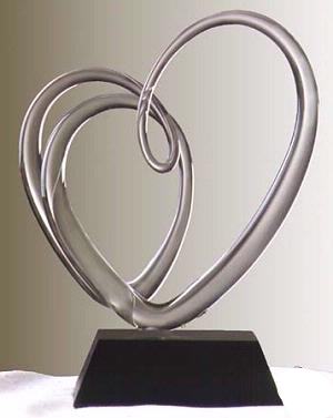 Frabel Studio Entwined Heart Glass Sculpture