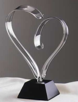 Foliage Heart Glass Sculpture