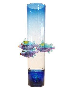 Blue Tropical Fish Vase, by David Leppla