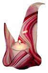 Serviente Glass Studio Tea Light - Pink Flamingo