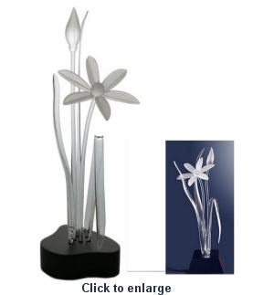 Frabel Studios Single Frosted Field Flower Glass Sculpture