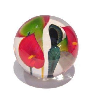 Calla Lily Paperweight, Red by Scott Bayless