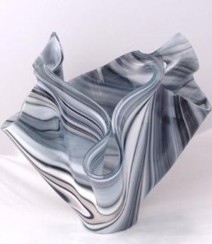 Serviente Glass Black and White Vase, medium