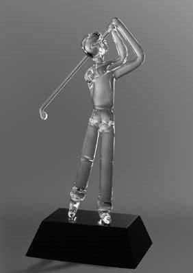 Golf Player Glass Sculpture