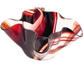 Serviente Glass Red Flounce Vase