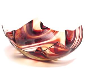 Serviente Glass Red Folded Dish